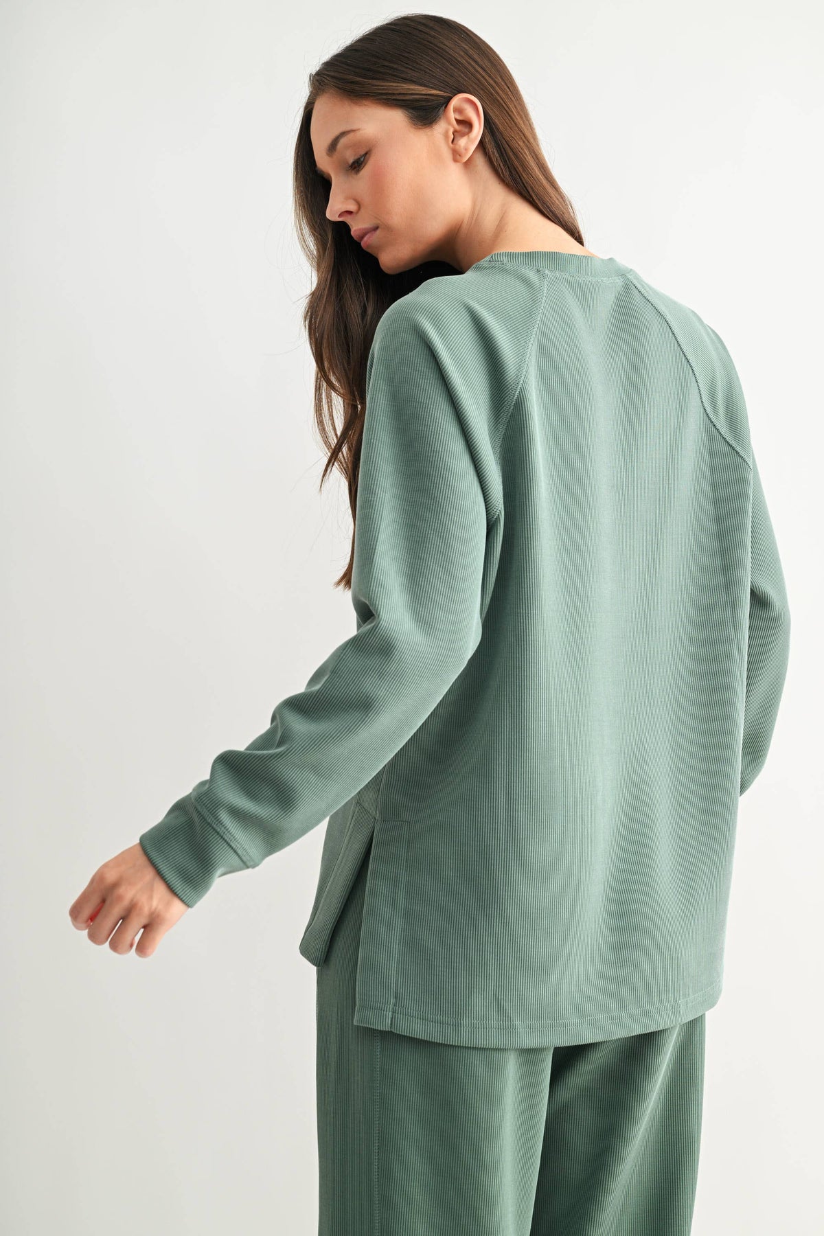 Luxe Sand Wash Rib Raglan Tee