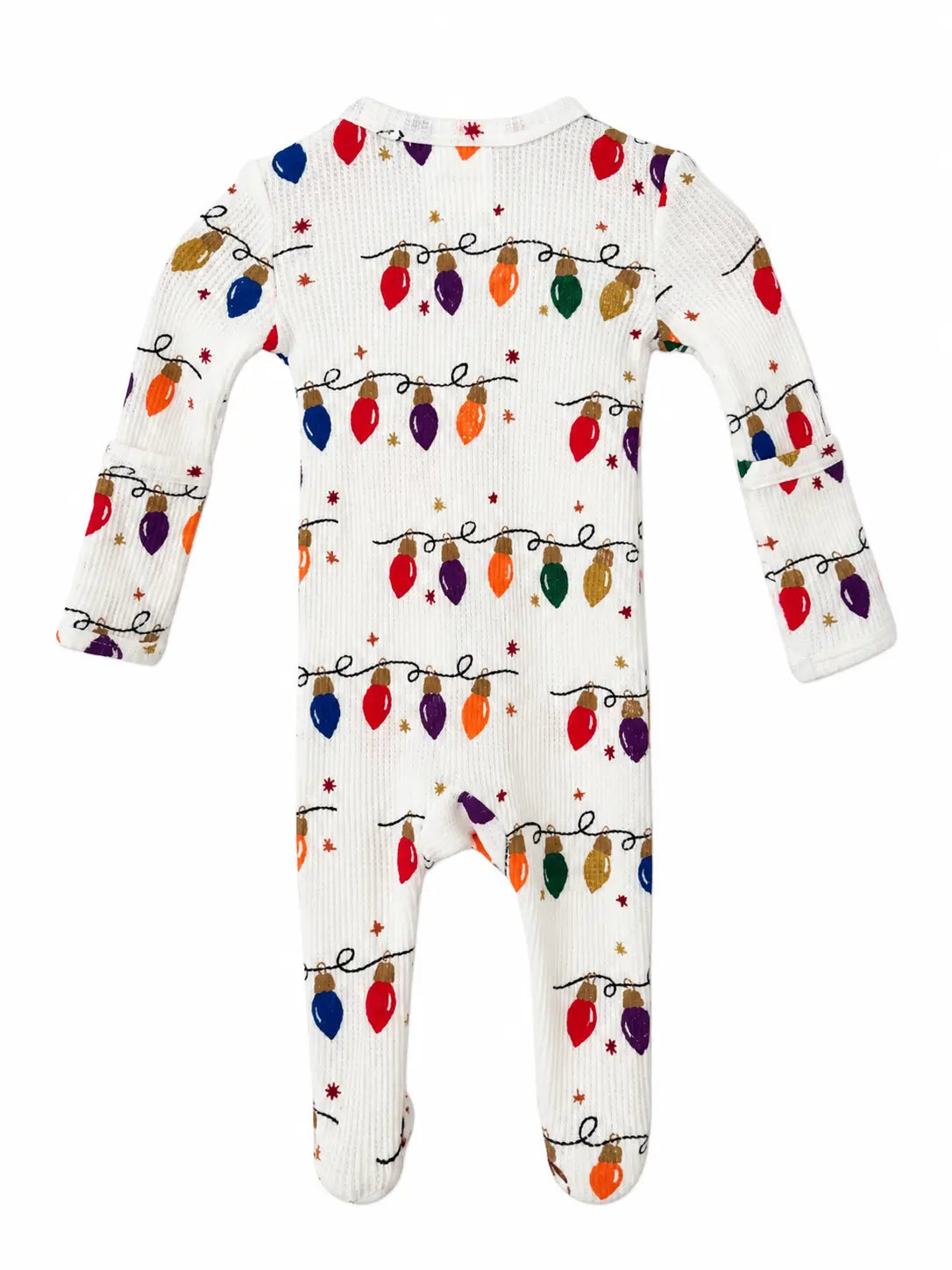 Christmas Lights – Organic Waffle Zip Footie