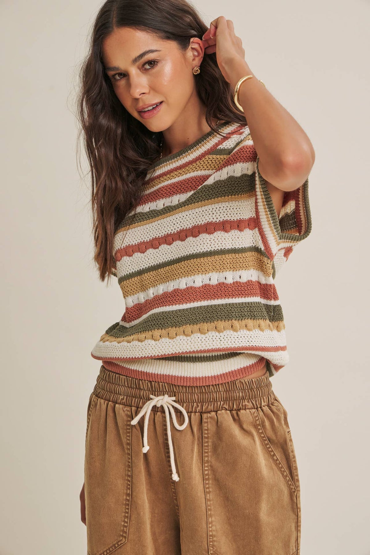 TEXTURED STRIPE SWEATER VEST