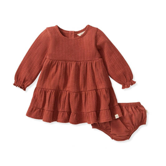 Dotted Rib Sequoia Bark Dress - Three:Twelve Boutique - Burt's Bees Baby