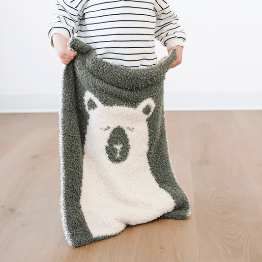 DOUBLE-LAYER BAMBONI® MINI BLANKETS: Bear Double Layer - Three:Twelve Boutique - Saranoni