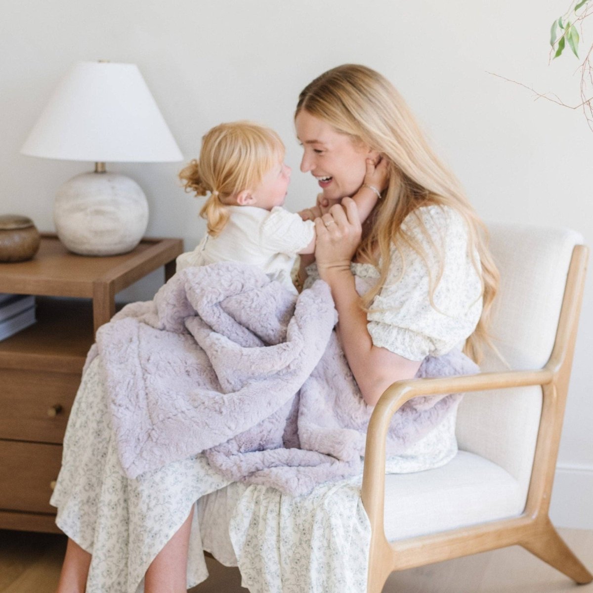 DREAM RECEIVING BLANKETS: Heather Blue - Three:Twelve Boutique - Saranoni