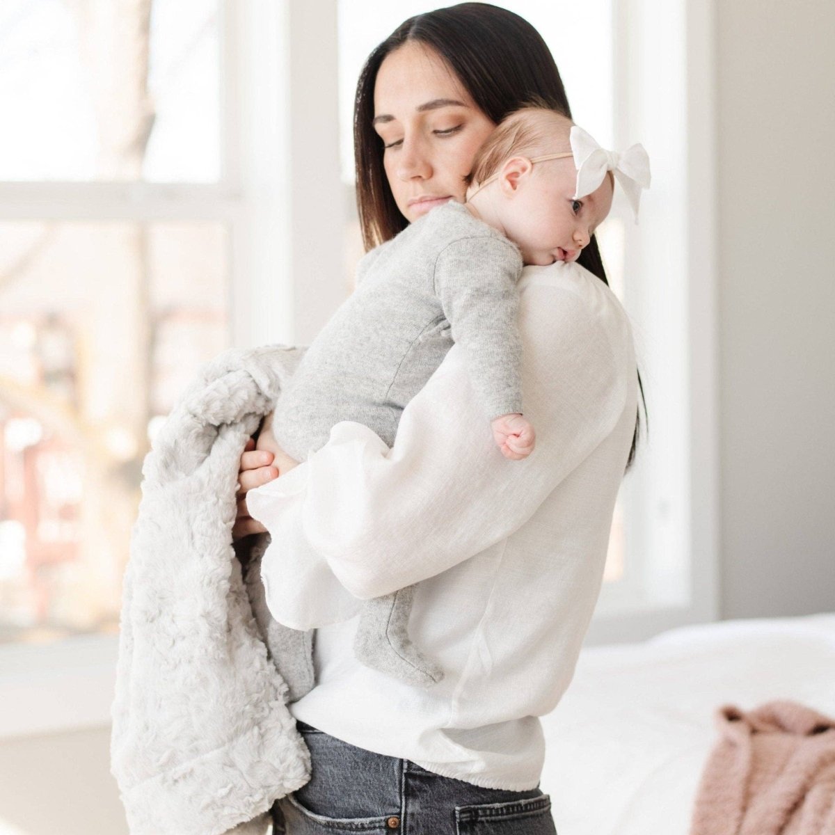 DREAM RECEIVING BLANKETS: Oat - Three:Twelve Boutique - Saranoni