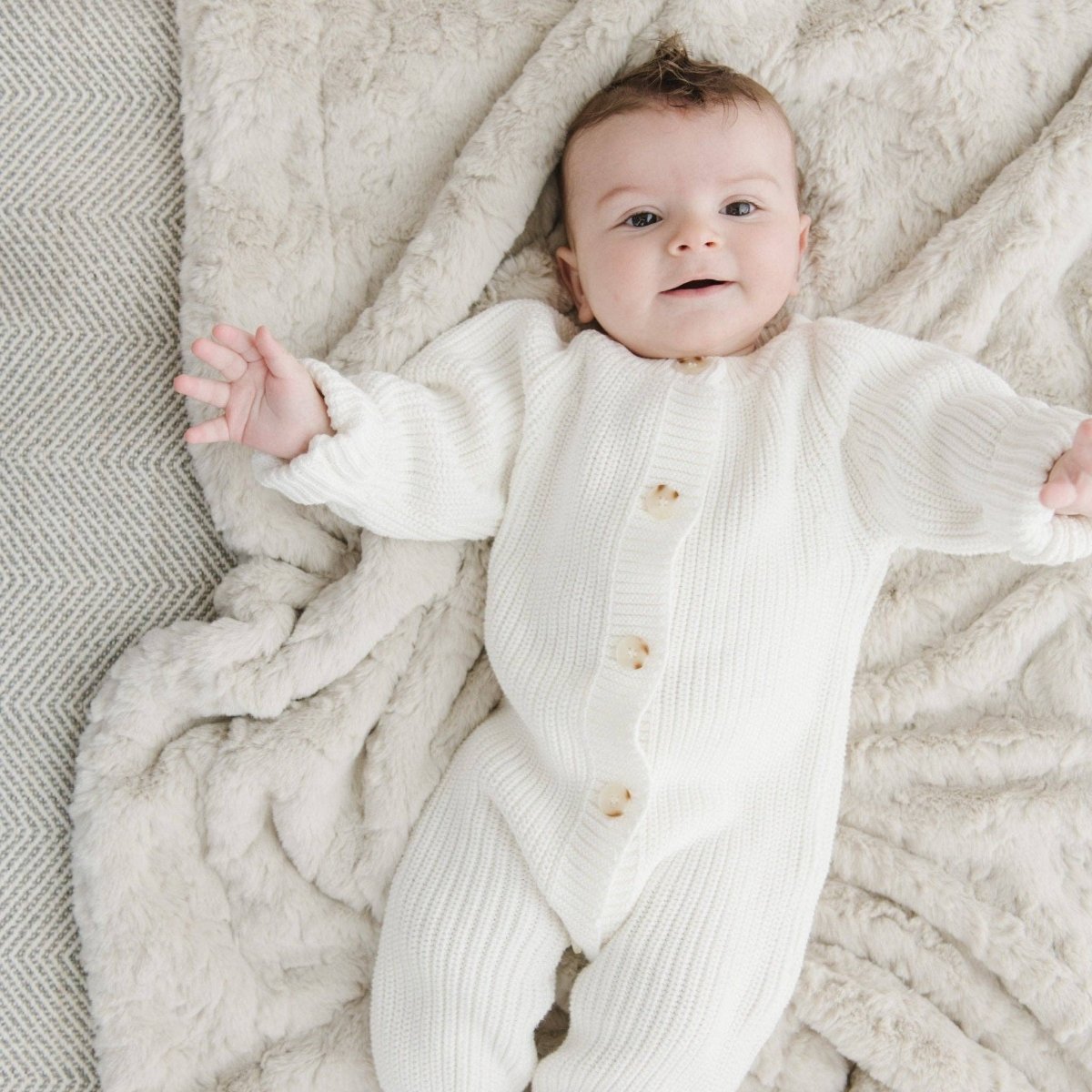 DREAM RECEIVING BLANKETS: Oat - Three:Twelve Boutique - Saranoni