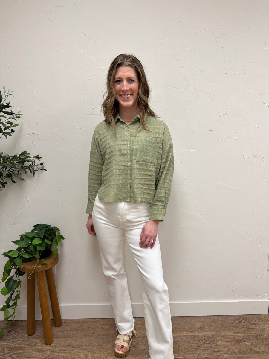 Drop Shoulder Button Down - Three:Twelve Boutique - fun2fun