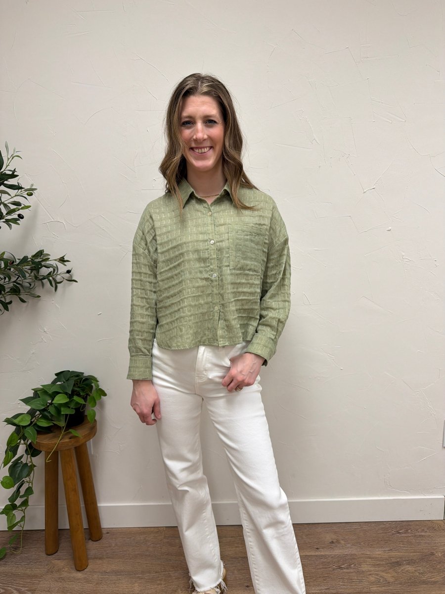 Drop Shoulder Button Down - Three:Twelve Boutique - fun2fun