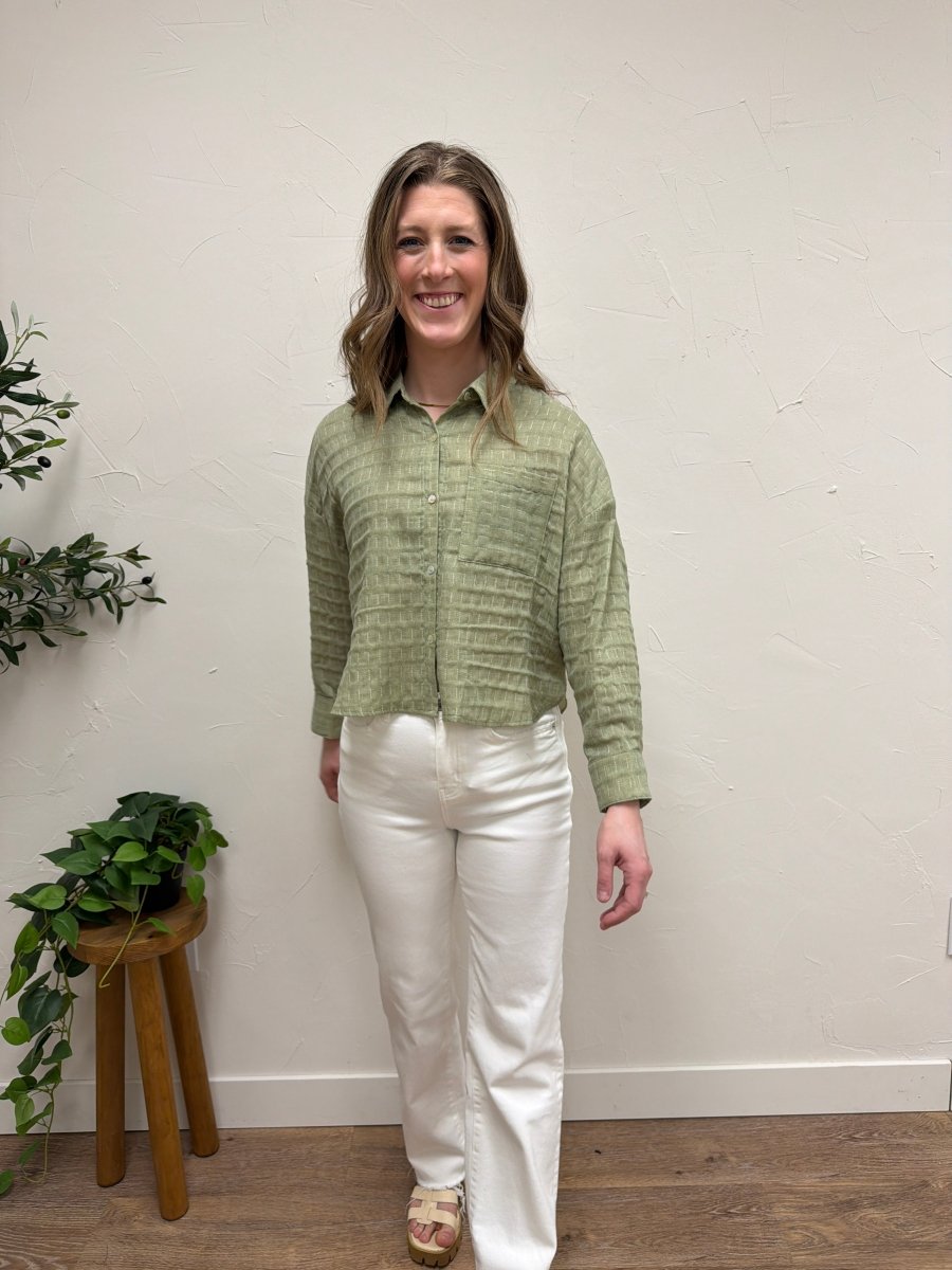 Drop Shoulder Button Down - Three:Twelve Boutique - fun2fun