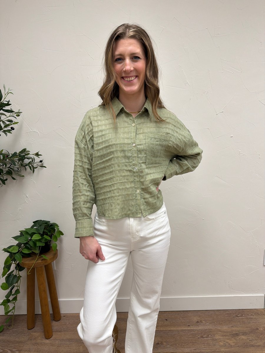 Drop Shoulder Button Down - Three:Twelve Boutique - fun2fun