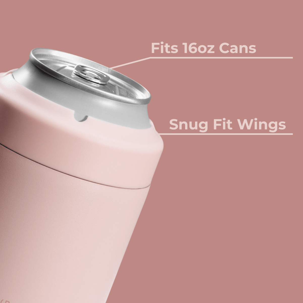Lifestyle shot of HydroJug can cooler holding a 16 oz can in casual setting — Three:Twelve Boutique