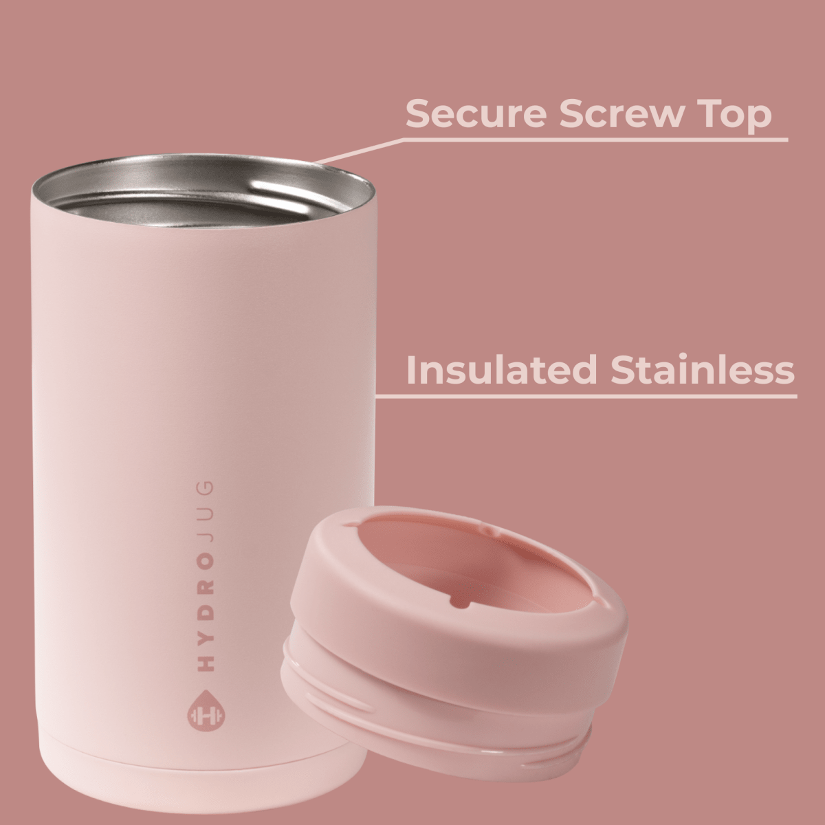 Lifestyle shot of HydroJug can cooler holding a 16 oz can in casual setting — Three:Twelve Boutique