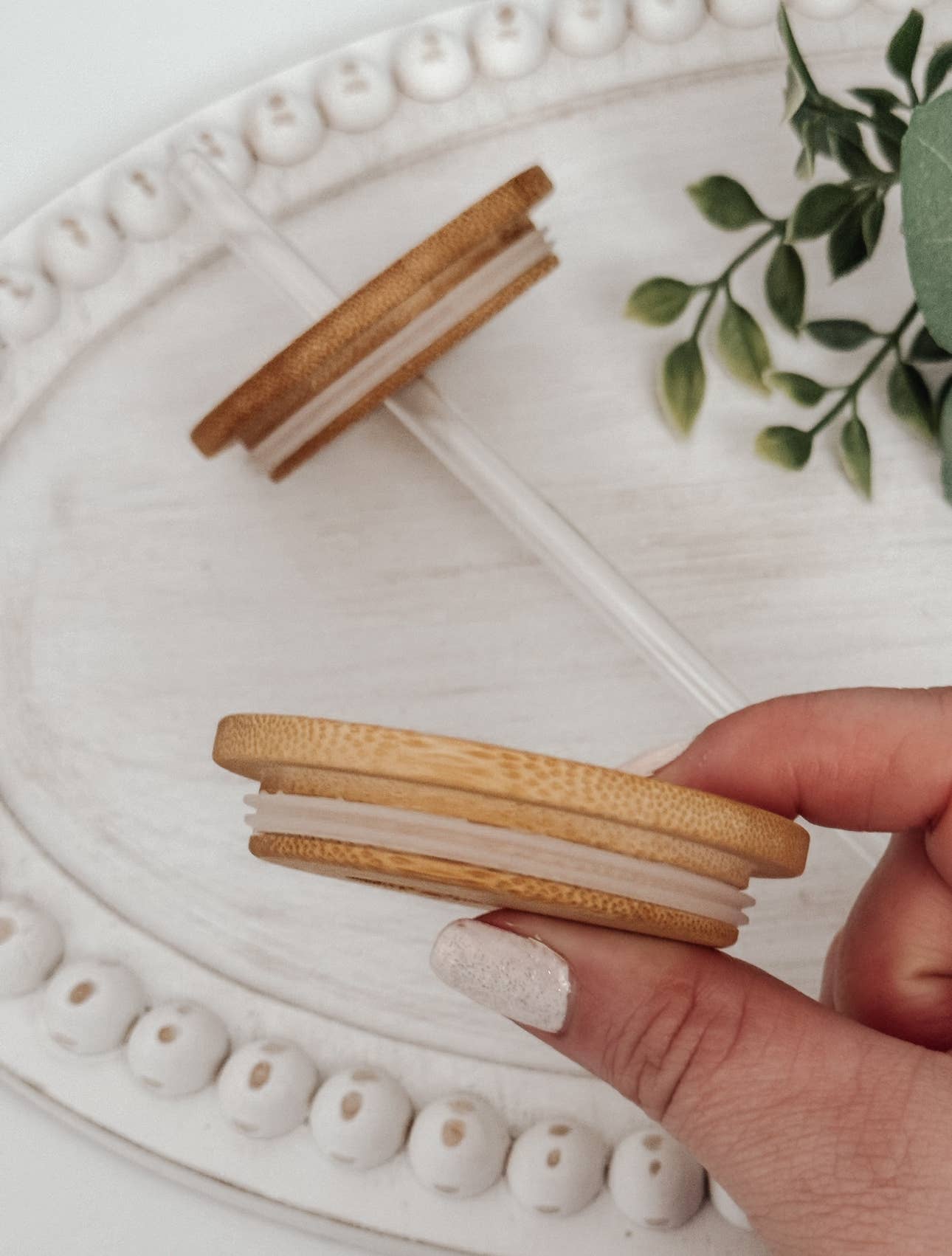 Pink Bows #2 16oz Glass Cup with Bamboo Lid: Clear