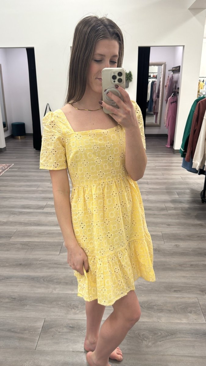 Eyelet Embroidered Mini Dress - Three:Twelve Boutique - IN Loom