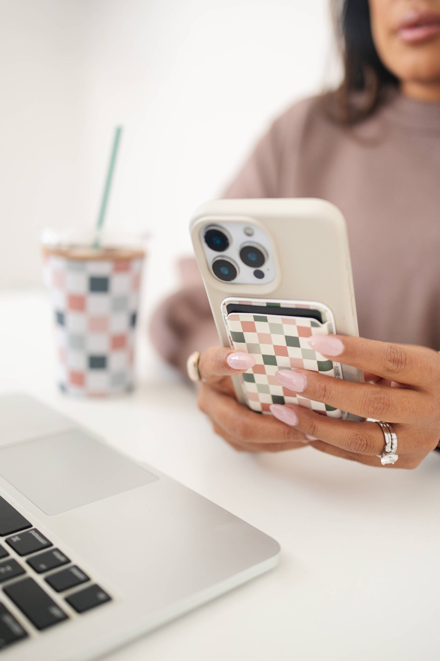 Magnet Phone Wallet, Magnetic card cash wallet: #5 Black Bow