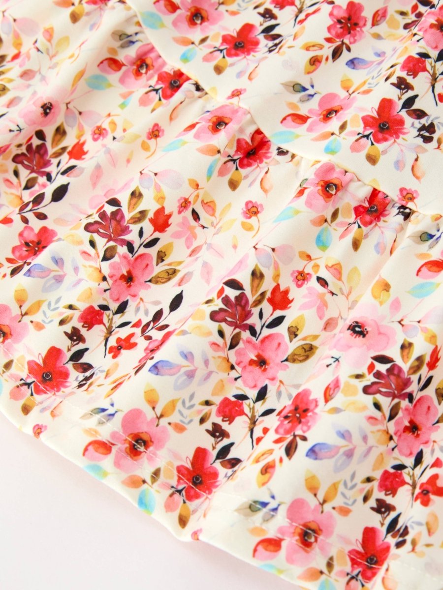 Fall Vintage Floral Puff Sleeve Girls Dress - Three:Twelve Boutique - Rylee Faith Designs