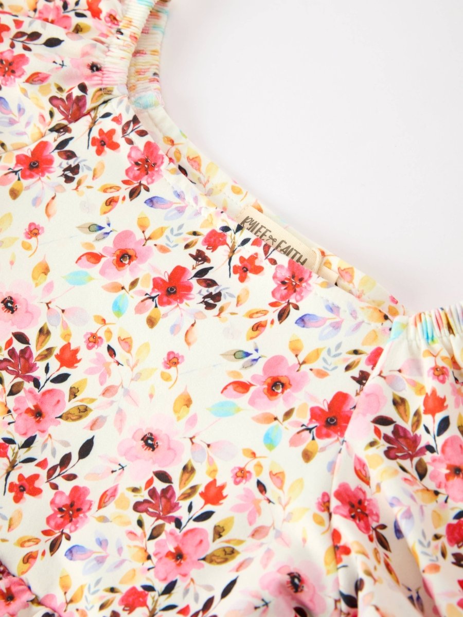 Fall Vintage Floral Puff Sleeve Girls Dress - Three:Twelve Boutique - Rylee Faith Designs