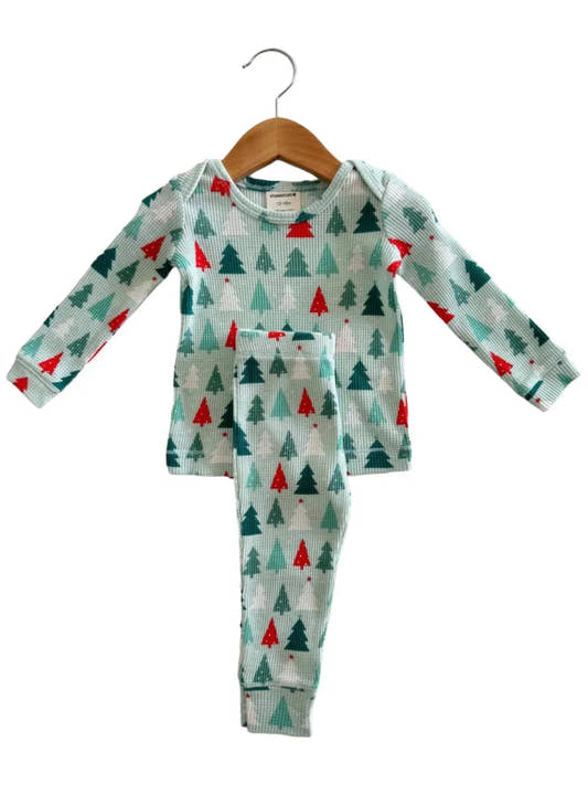 Festive Firs Organic Waffle 2-Piece Set - Three:Twelve Boutique - SpearmintLOVE