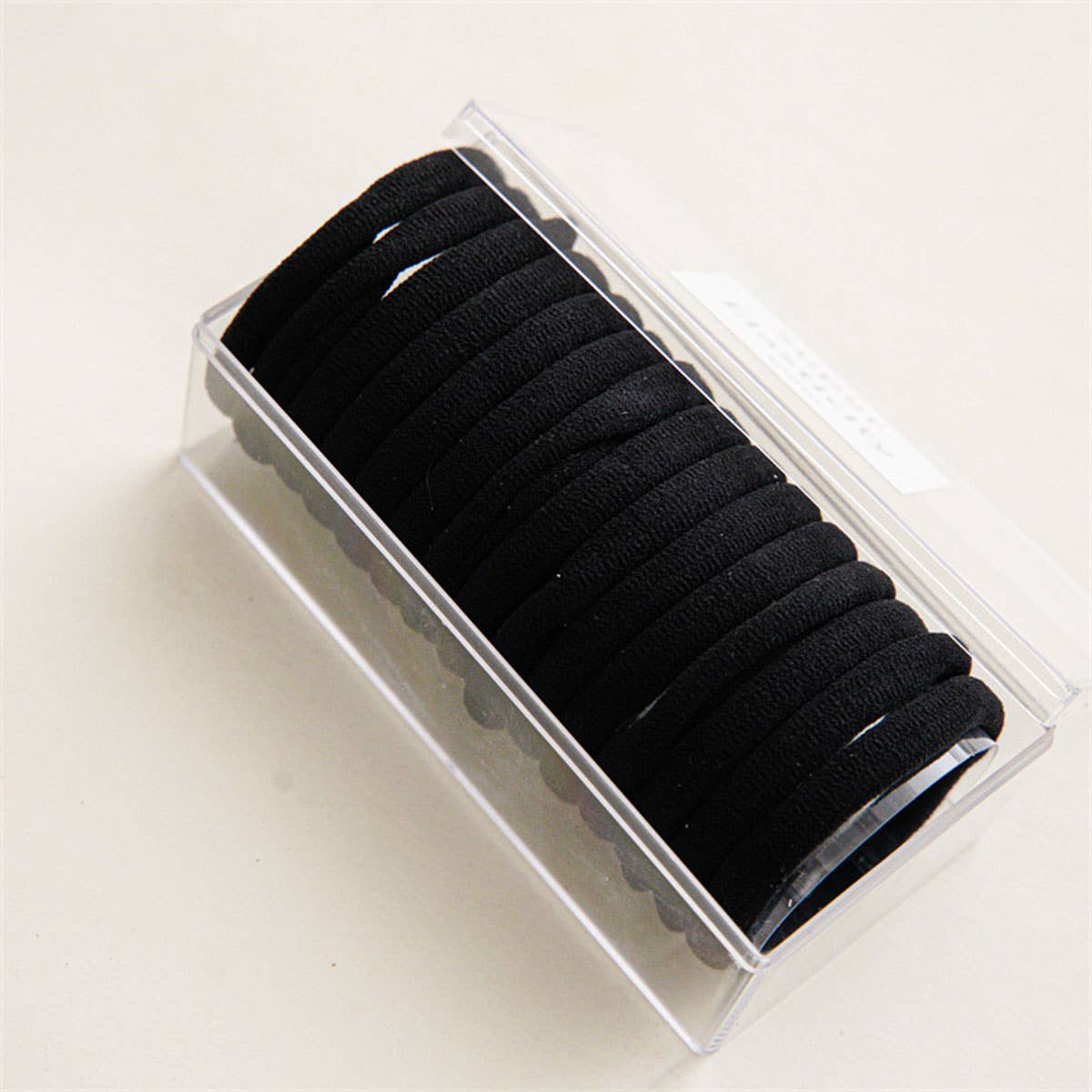 15PCS/BOX SUPER STRETCHY ELASTIC HAIR TIES: Black
