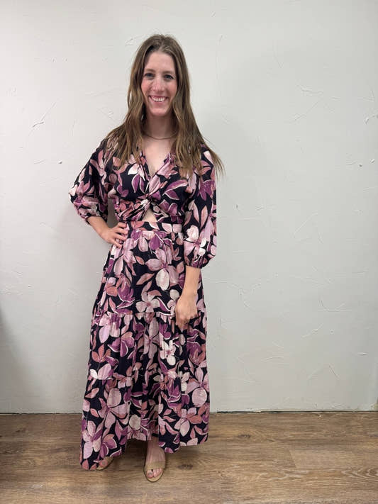 Floral 3/4 Sleeve Dress - Three:Twelve Boutique - Three:Twelve