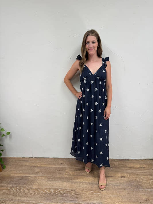 Floral Embroidered Midi Dress - Three:Twelve Boutique - Three:Twelve