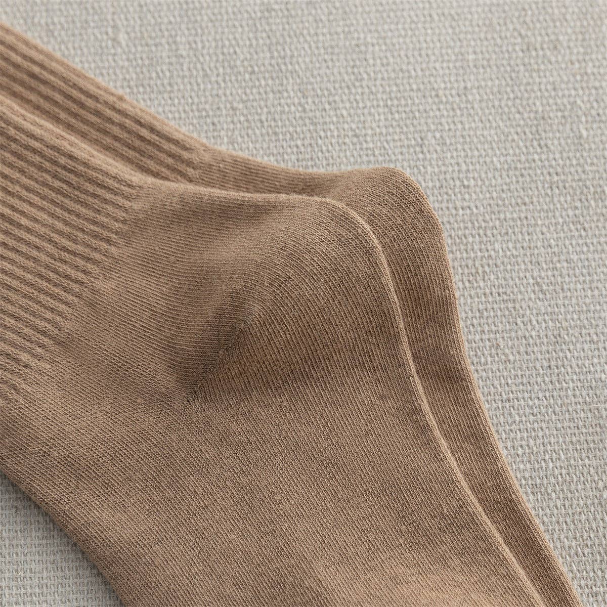 Flounce Solid Color Simple Socks : Khaki - Three:Twelve Boutique - Dipped Shop
