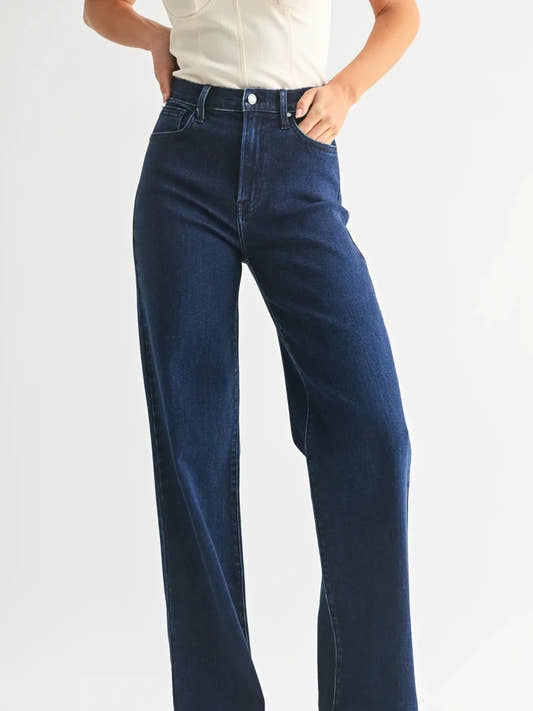 Full Length Palazzo Jean - Three:Twelve Boutique - Just Black Denim