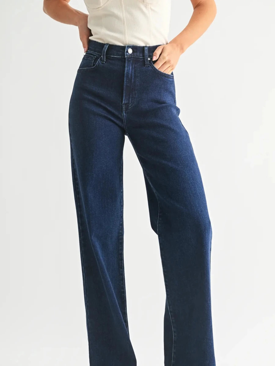 Full Length Palazzo Jean - Three:Twelve Boutique - Just Black Denim