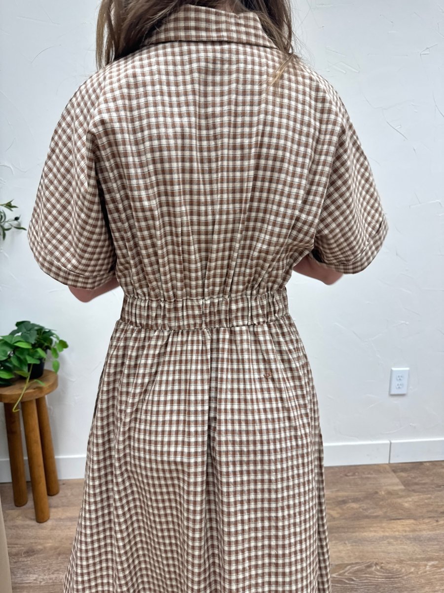 Gingham Button Down Dress - Three:Twelve Boutique - By Together