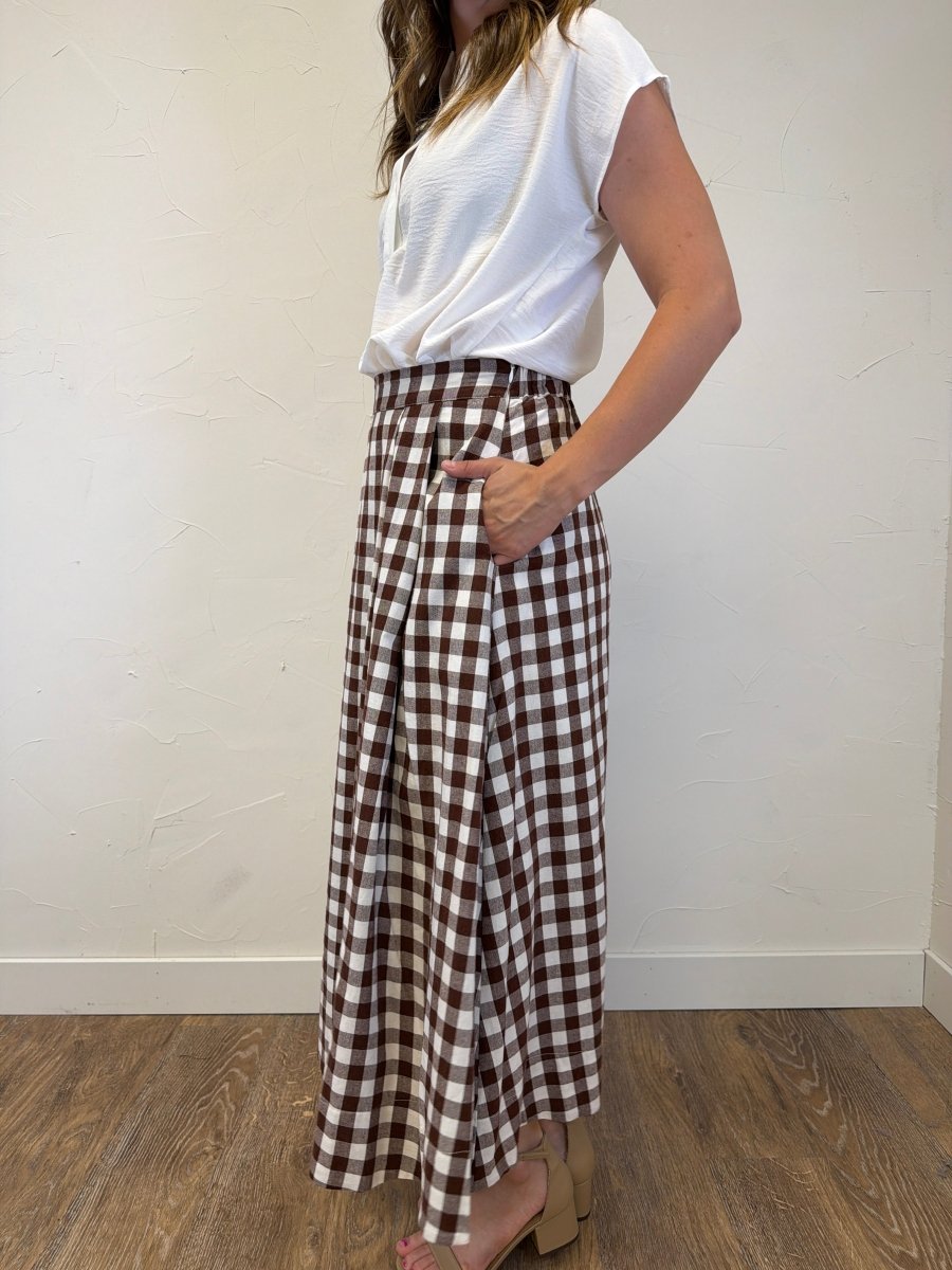 Gingham Checkered Midi Skirt - Three:Twelve Boutique - she+sky
