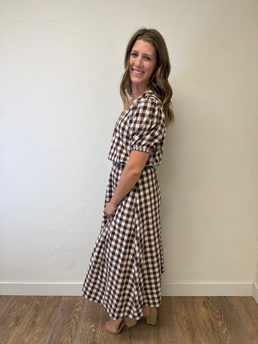 Gingham Checkered Midi Skirt - Three:Twelve Boutique - she+sky