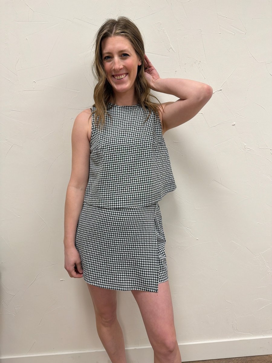 Gingham Tank and Skort Set – Matching Summer Two Piece Outfit - Three:Twelve Boutique - Hyfve