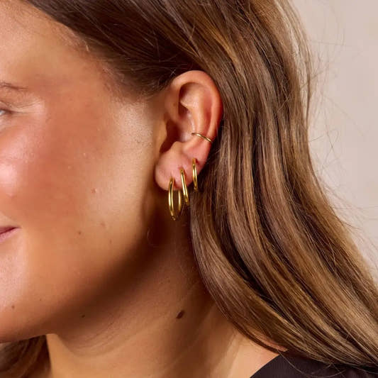 Gold Everyday Hoop Earring Set - Three:Twelve Boutique - nickel & suede