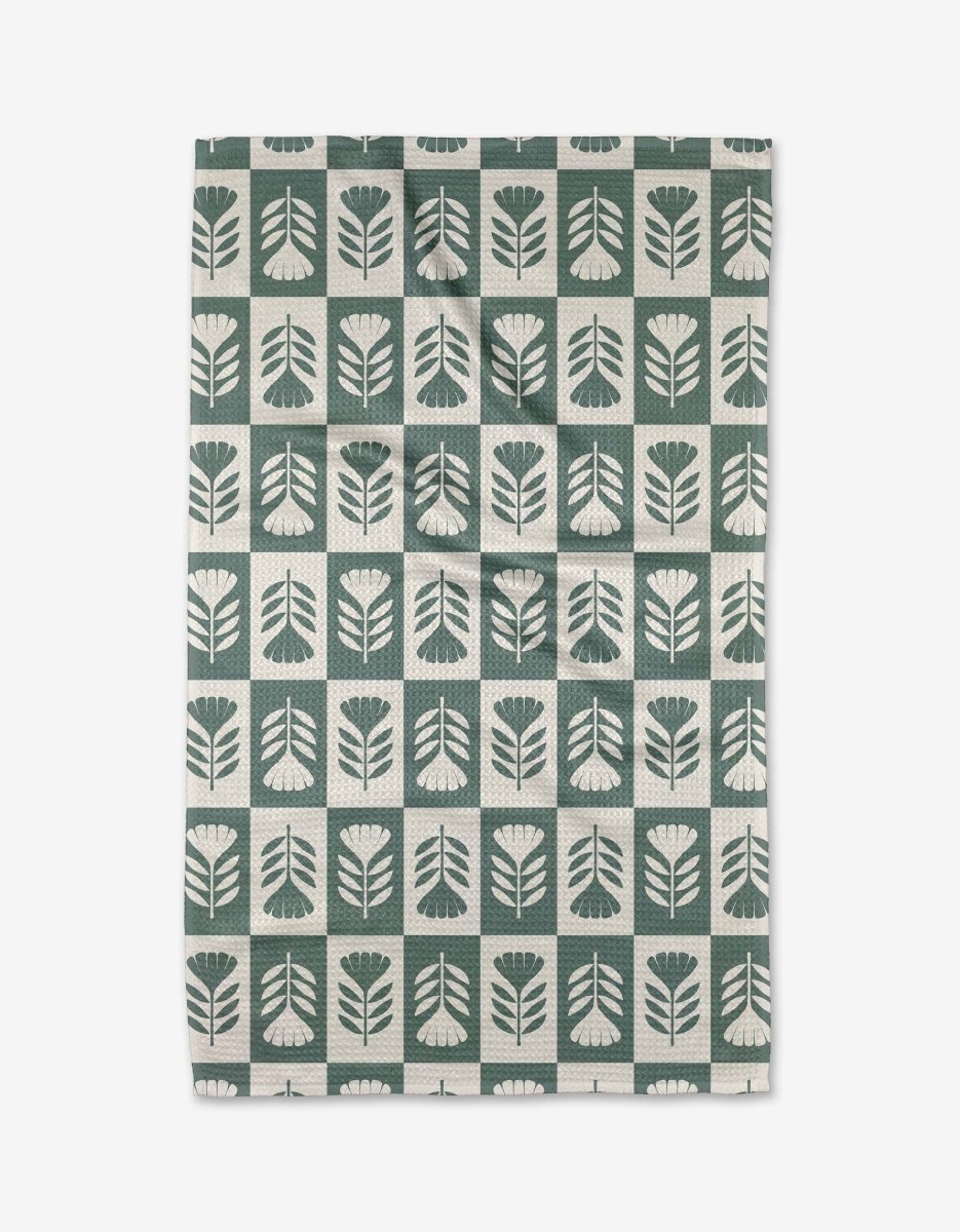 Green Flower Patch Tea Towel - Three:Twelve Boutique - Geometry
