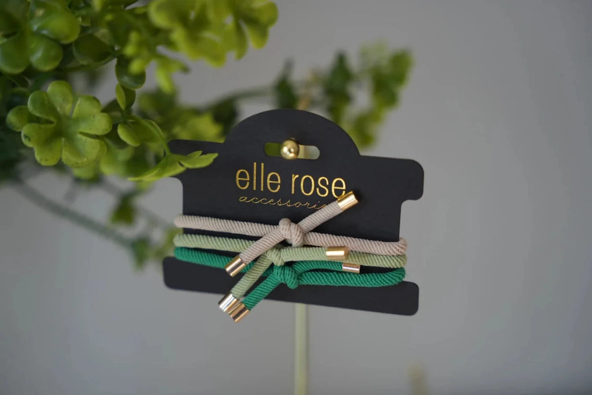 Green Hair Tie Trio - Three:Twelve Boutique - Three:Twelve Boutique