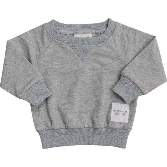 Grey Crewneck - Three:Twelve Boutique - Mebie Baby