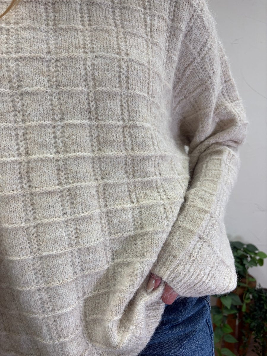Grid Textured Knit Sweater - Three:Twelve Boutique - Hyfve