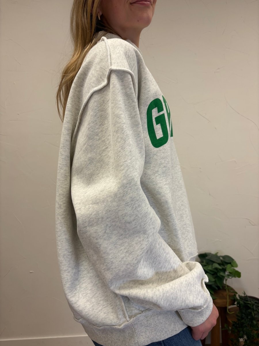 Grinchy + Merry Print Reversible Mock Neck Sweatshirt - Three:Twelve Boutique - bucketlist