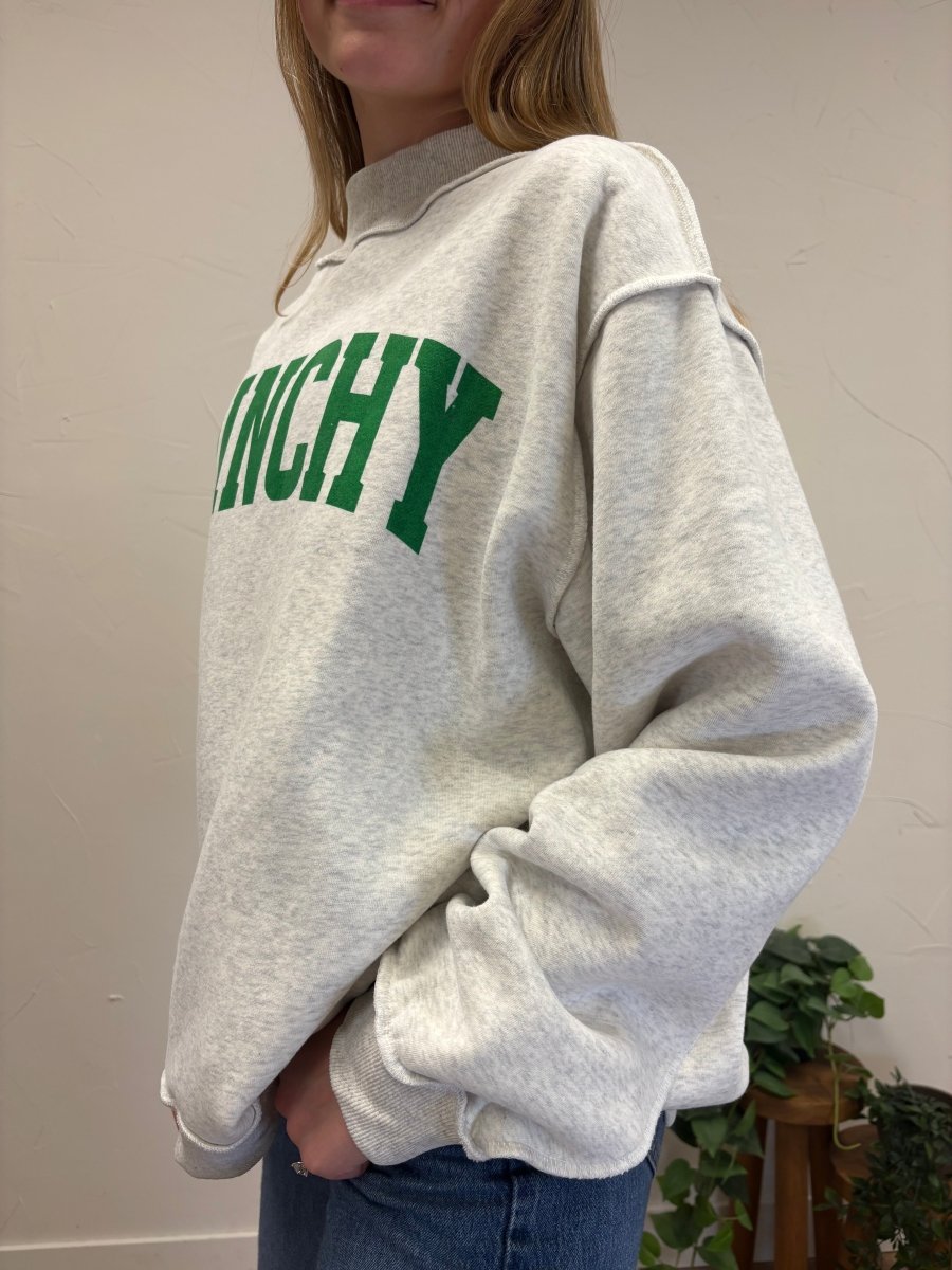 Grinchy + Merry Print Reversible Mock Neck Sweatshirt - Three:Twelve Boutique - bucketlist