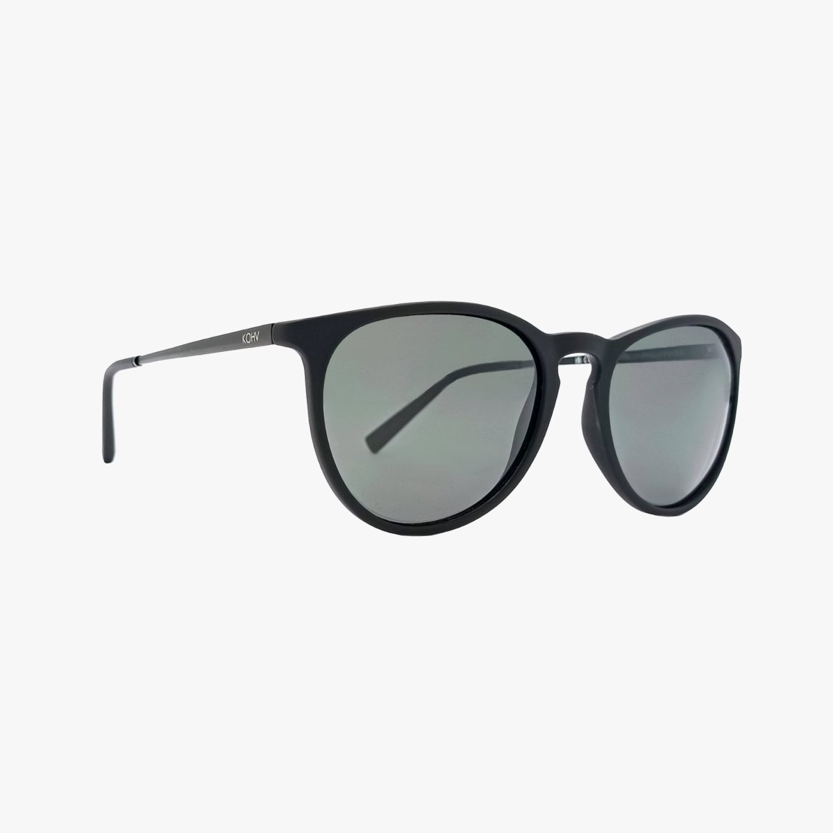 HALE MIDNIGHT Polarized Round Sunglasses – Matte Black with Smoke Gray Lenses - Three:Twelve Boutique - Kohv Eyewear