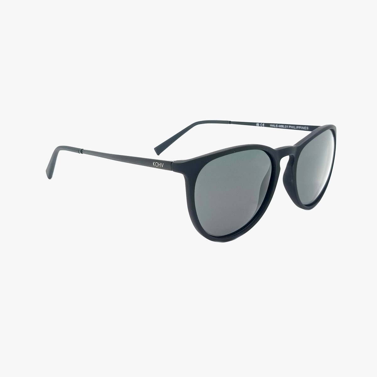 HALE MIDNIGHT Polarized Round Sunglasses – Matte Black with Smoke Gray Lenses - Three:Twelve Boutique - Kohv Eyewear