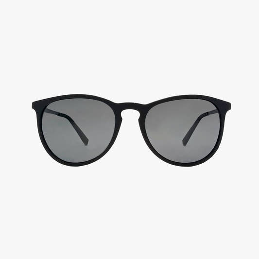 HALE MIDNIGHT Polarized Round Sunglasses – Matte Black with Smoke Gray Lenses - Three:Twelve Boutique - Kohv Eyewear