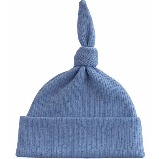 Blue Speckle / Organic Ribbed Beanie