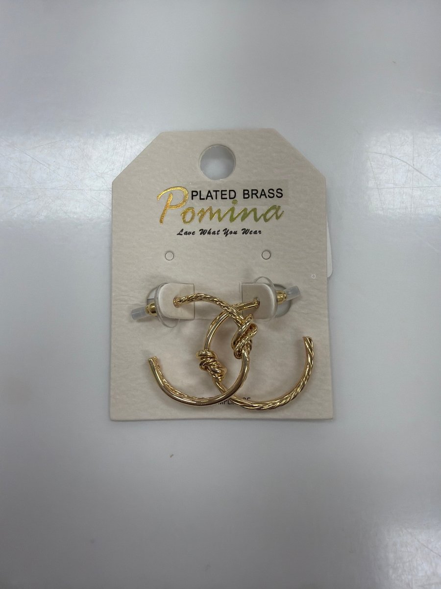 HE4513 Thin Gold Wire Wrapped Knotted 1" Earring - Three:Twelve Boutique - whatshot