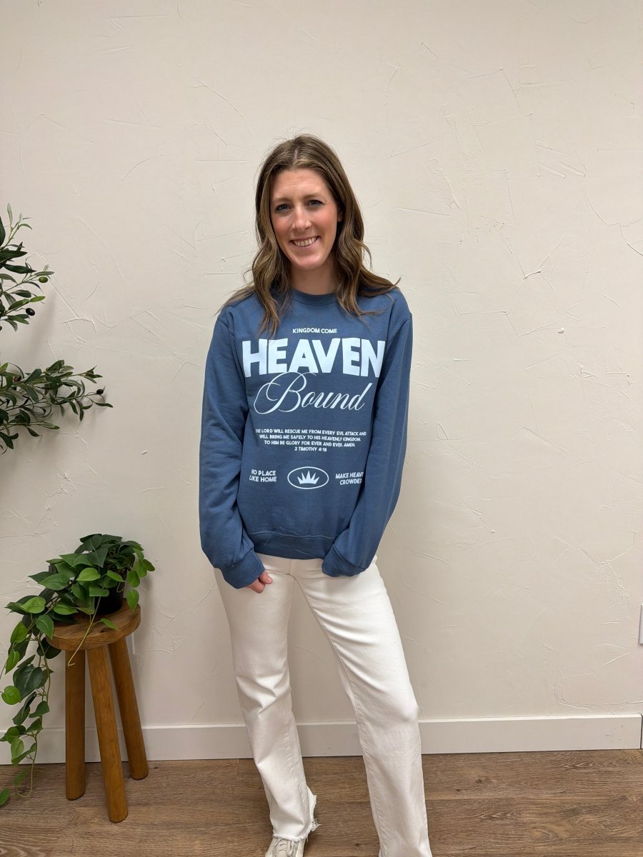 Heaven Bound Graphic Sweatshirt – Relaxed Fit Casual Pullover - Three:Twelve Boutique - Poppy + Pine