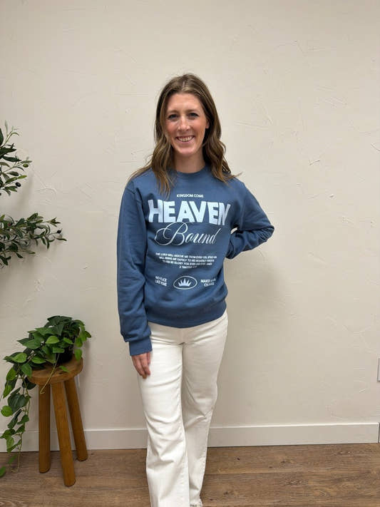 Heaven Bound Graphic Sweatshirt – Relaxed Fit Casual Pullover - Three:Twelve Boutique - Poppy + Pine