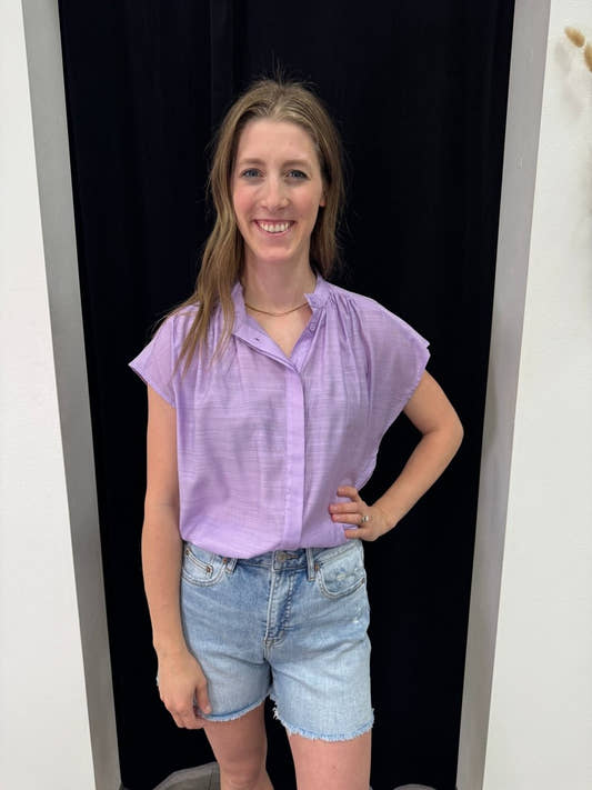 Henley Neckline Button Down Top - Three:Twelve Boutique - VINE & LOVE