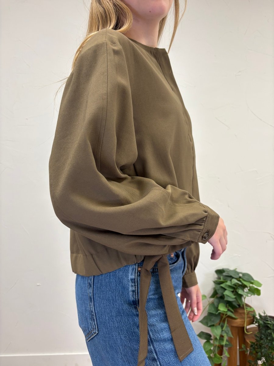 Hidden Placket Side Tie Jacket - Three:Twelve Boutique - fun2fun