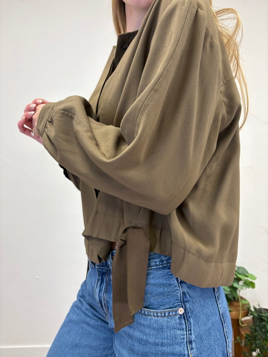 Hidden Placket Side Tie Jacket - Three:Twelve Boutique - fun2fun