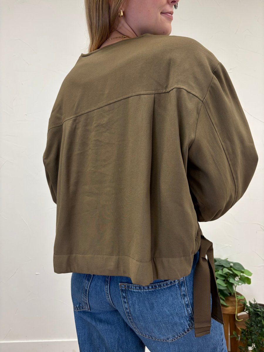 Hidden Placket Side Tie Jacket - Three:Twelve Boutique - fun2fun