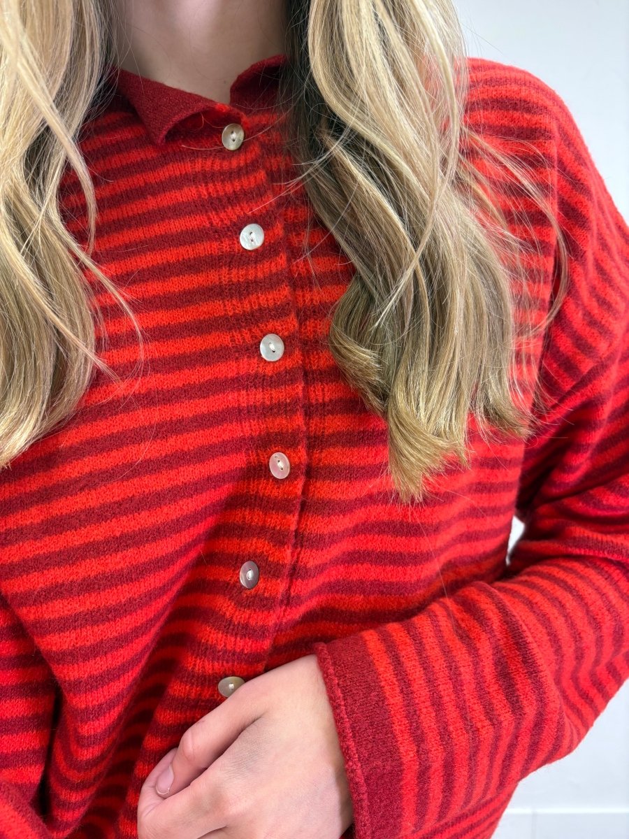 High Neck Rolled Hem Sweater Cardigan - Three:Twelve Boutique - Le Lis