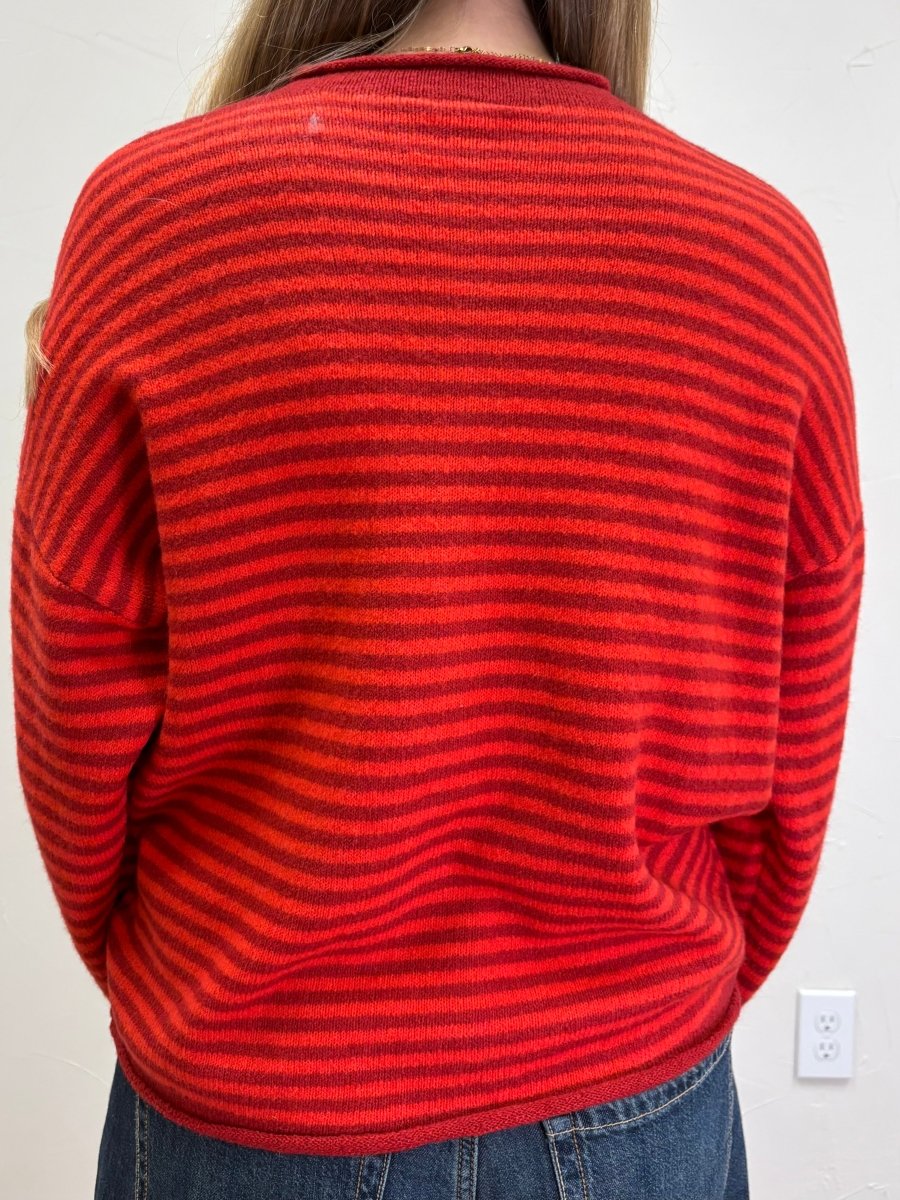 High Neck Rolled Hem Sweater Cardigan - Three:Twelve Boutique - Le Lis